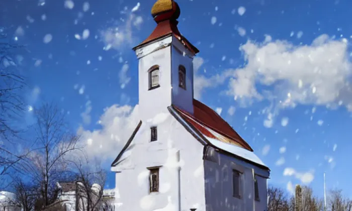 Kostel Všech svatých (Levínská Olešnice) – winter