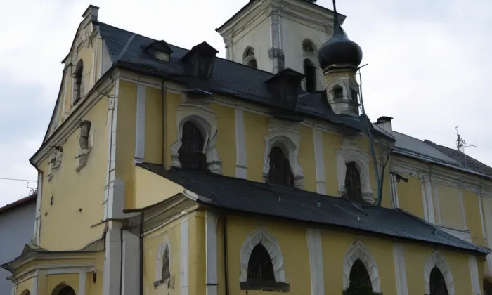 Kostel Všech svatých (Stříbro) – akvarel