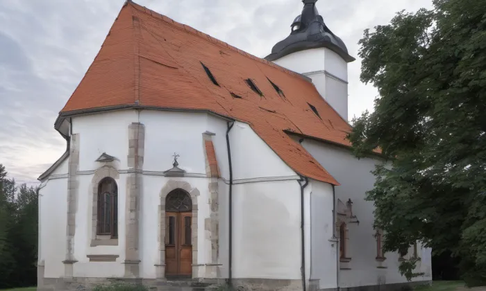 kostel Zvěstování Panny Marie (Budeč) – noc