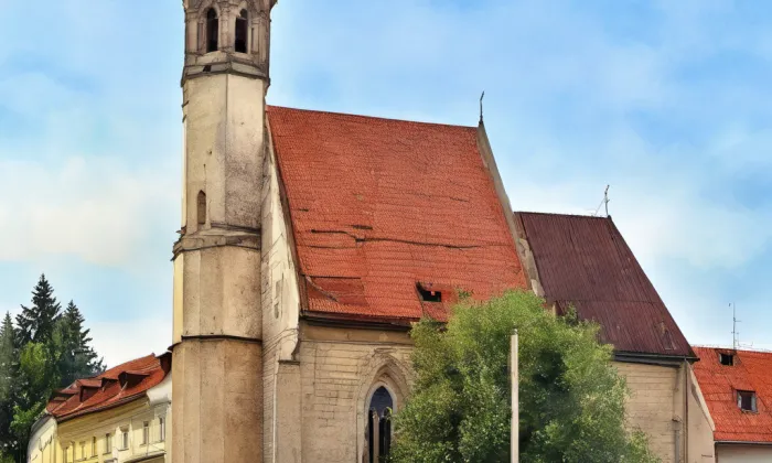 Kostel Zvěstování Panny Marie Na trávníčku – akvarel