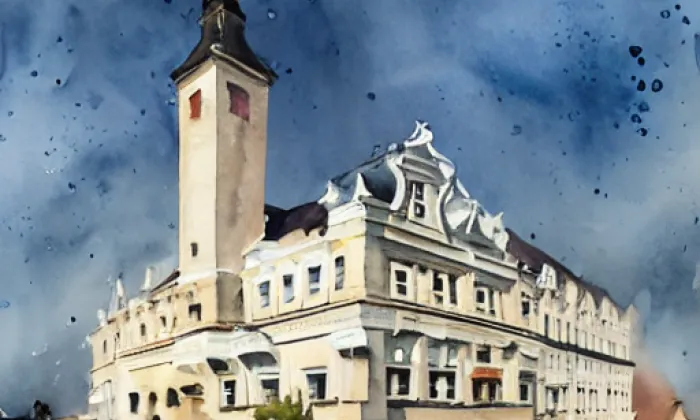 Kyjovská radnice – akvarel