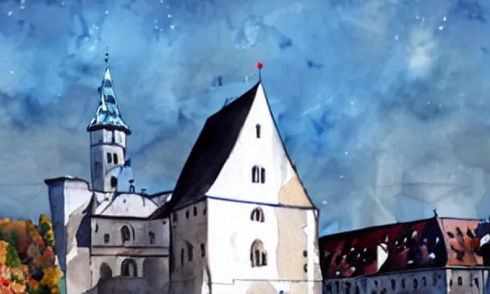 Lomnice nad Lužnicí – akvarel