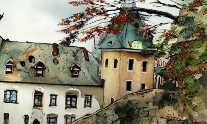 Lužany – akvarel