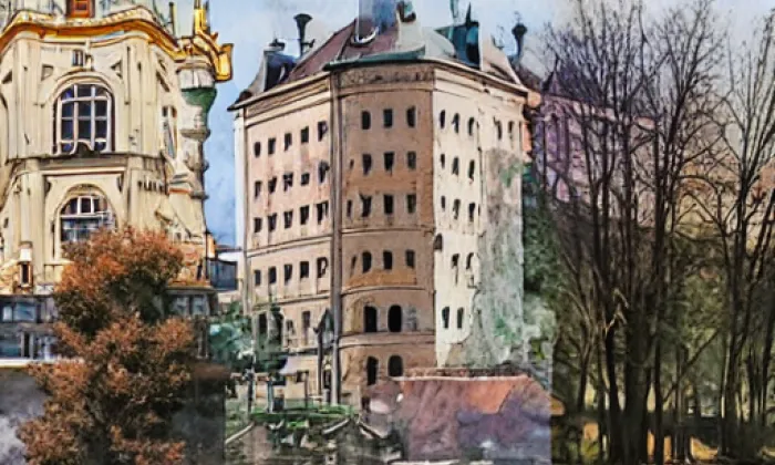 Na Hrázi a Příkop – akvarel