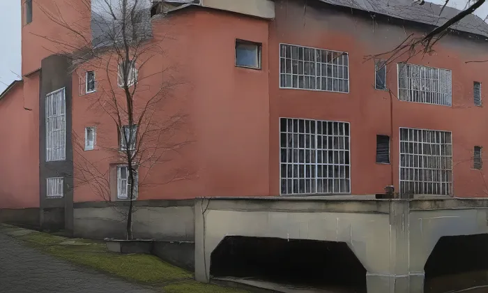 nová vodní elektrárna Háj – akvarel