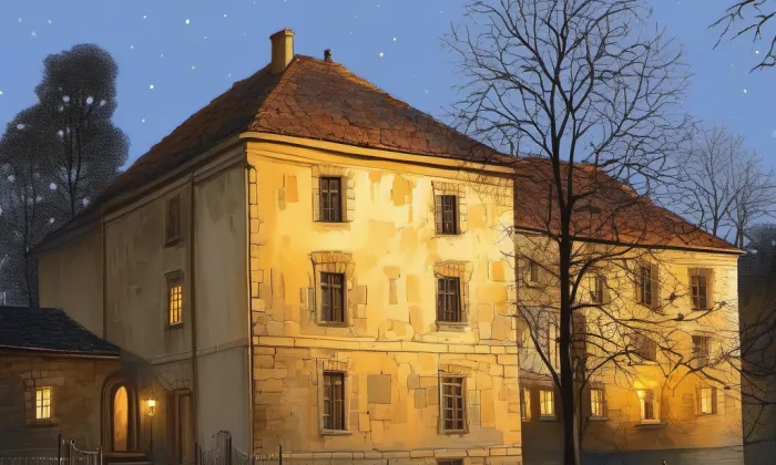 Nový zámek Batelov – noc