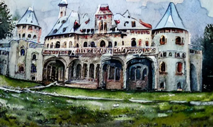 Nový zámek Jevišovice – akvarel