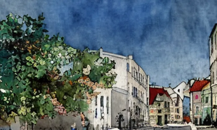 Nuselská ulice – akvarel