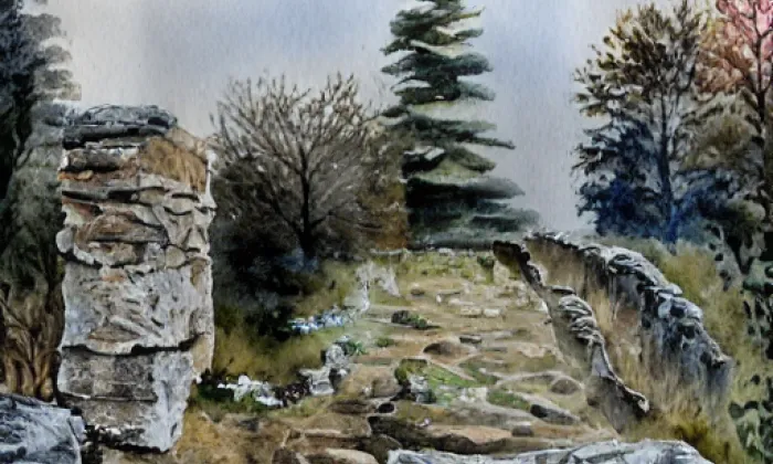 Parkán – akvarel