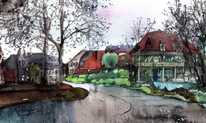 Park Pod Korábem – akvarel
