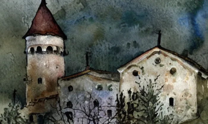 Pirkštejn – akvarel