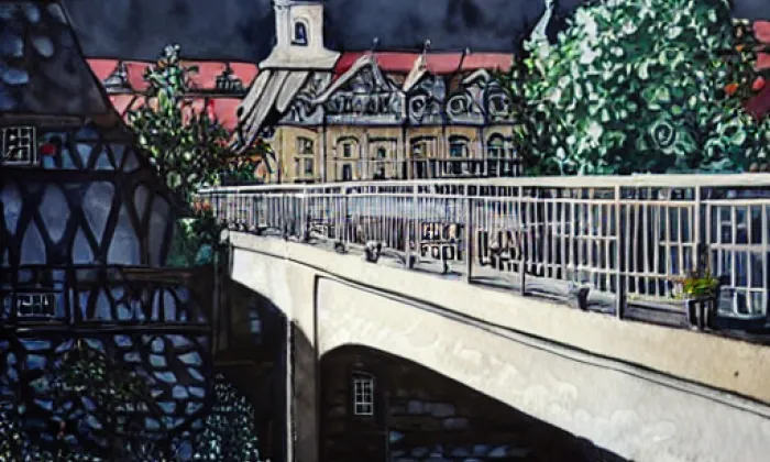 Podklášterský most – akvarel