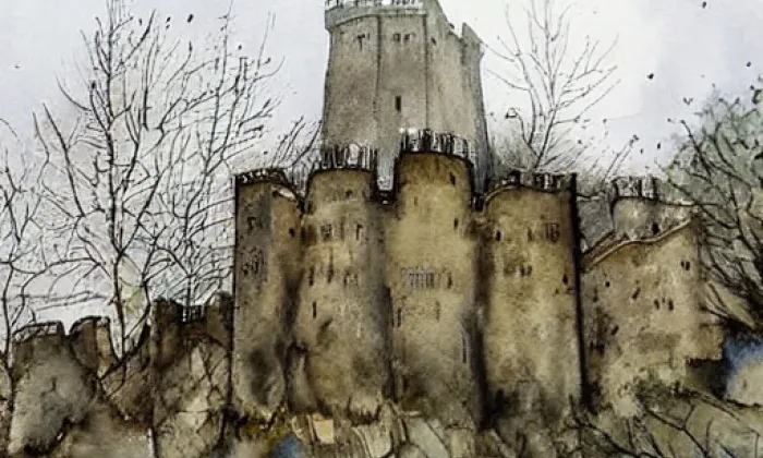 Rabštejn nad Střelou – akvarel