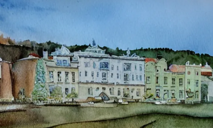 rozvodna Čebín – akvarel