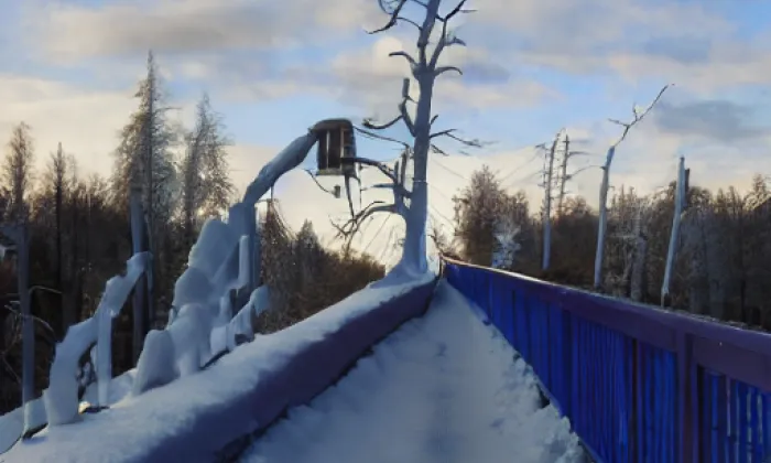 silniční most přes Labe mezi Valy a Mělicemi – winter