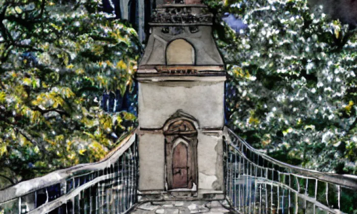Stádlecký most – akvarel