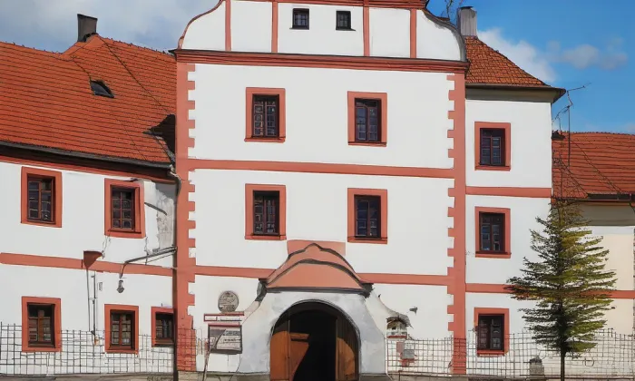 Starý zámek Lnáře – akvarel