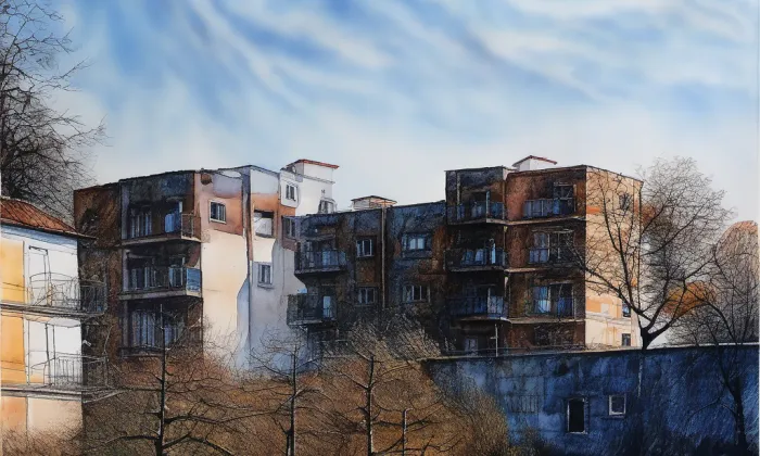 Suomi Hloubětín – akvarel