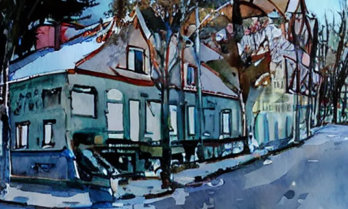 Svatý Linhart (Karlovy Vary) – akvarel
