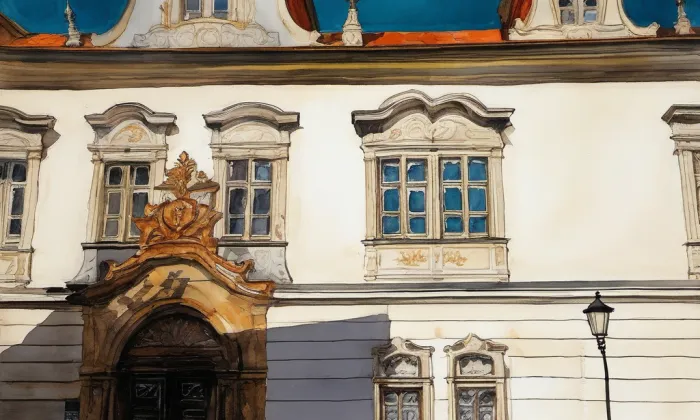 Velkopřevorský palác – akvarel