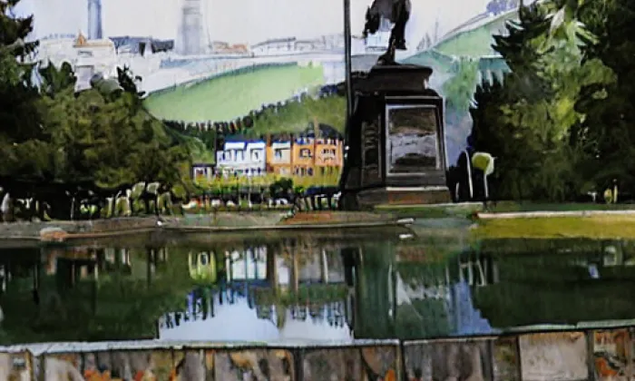 Vlčí důl (Bludov) – akvarel