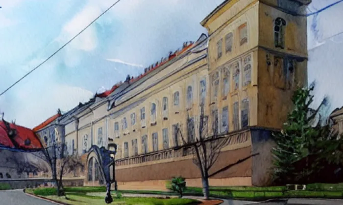 Vojenská akademie v Brně – akvarel