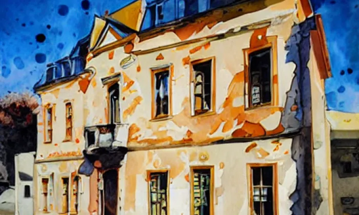 Zámeček Pachtů z Rájova – akvarel