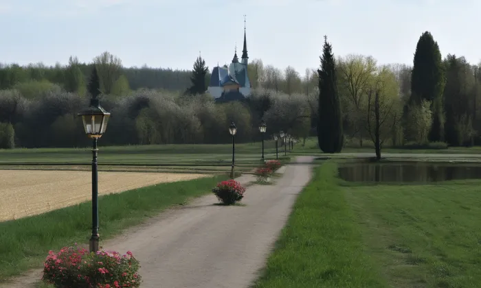 Zámecký park v Holešově – spring