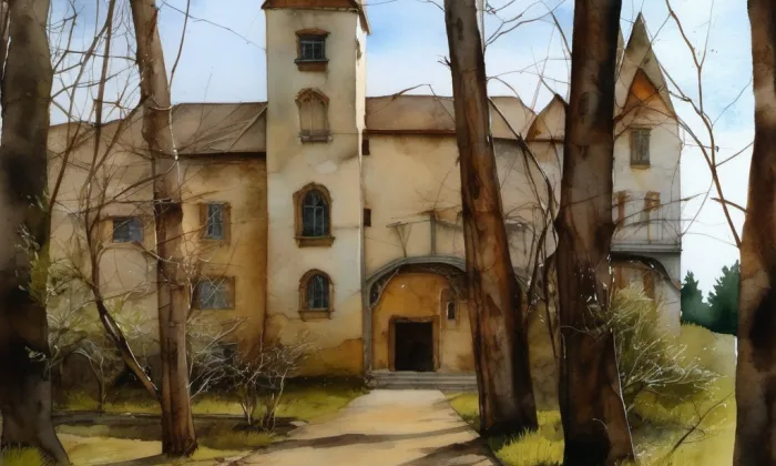 Zámek Žinkovy – akvarel