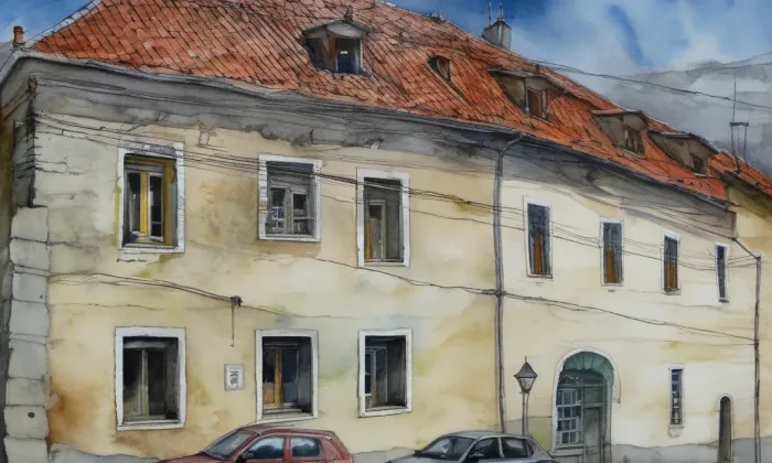 zámek Štoky – akvarel