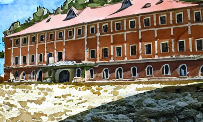 zámek Adamov – akvarel