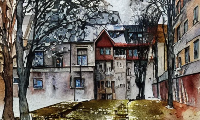 zámek Buková u Příbramě – akvarel