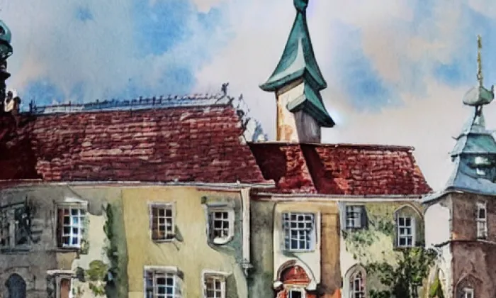 Zámek Frýdek – akvarel