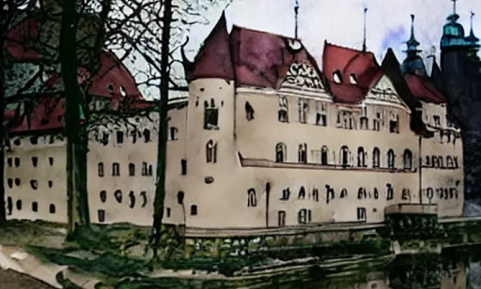 zámek Kamenný Dvůr – akvarel