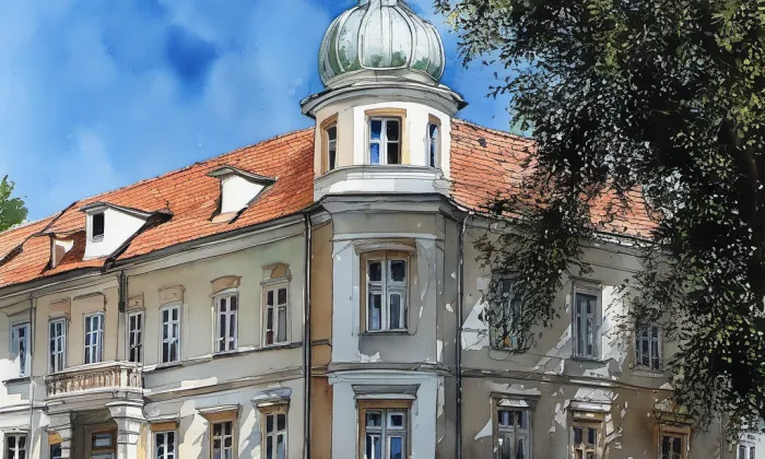 zámek Krásné Březno – akvarel