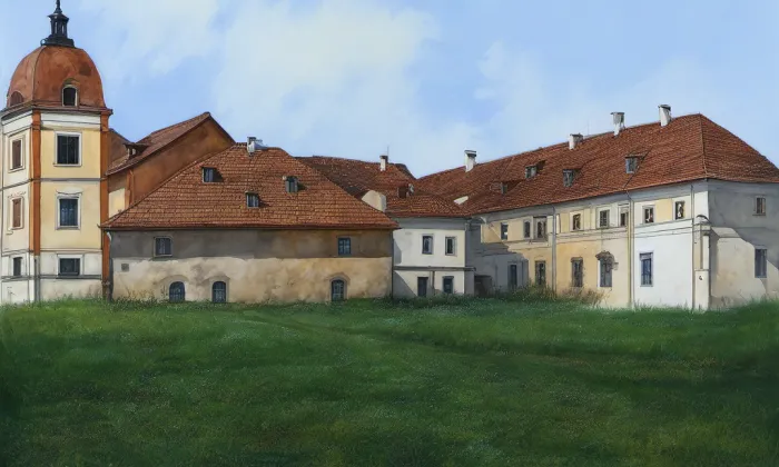 zámek Osek – akvarel