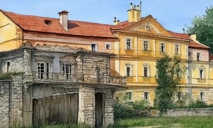 zámek Poláky – akvarel