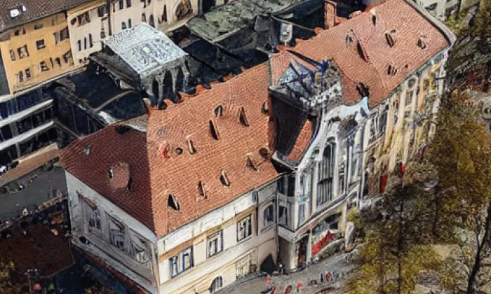 zámek Pravonín – akvarel