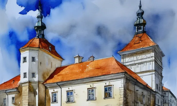 zámek Smečno – akvarel
