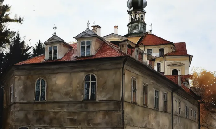 zámek Svinaře – akvarel