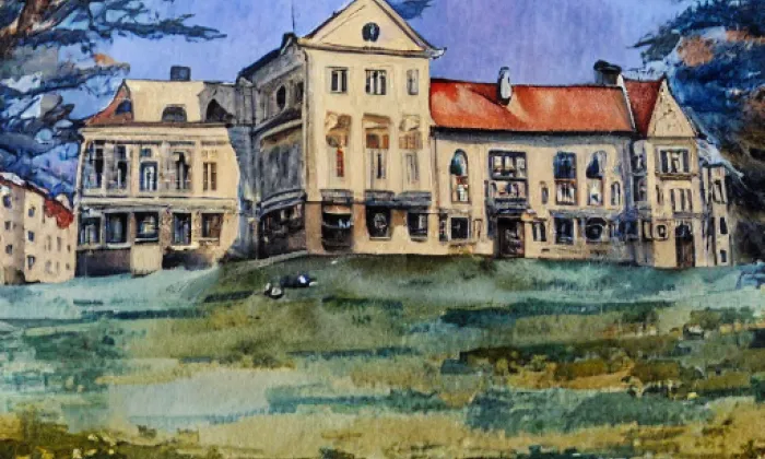 zámek Vrbičany – akvarel