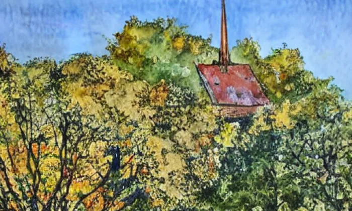 Zbořený Kostelec – akvarel