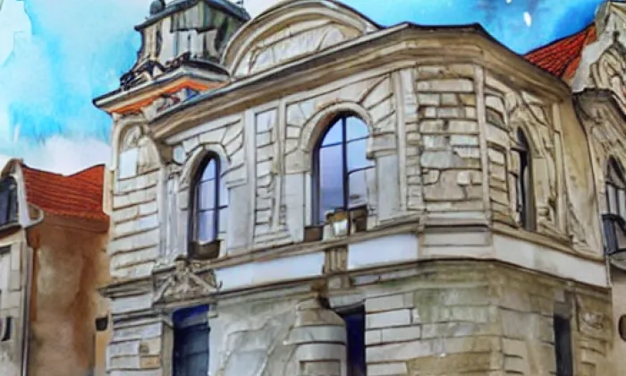 Zrcadlová kaple – akvarel