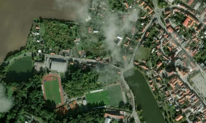 Čáslav – letecký pohled