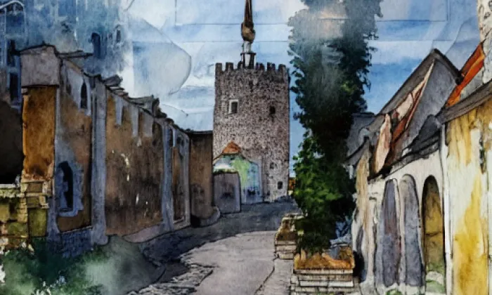 Žabínek – akvarel