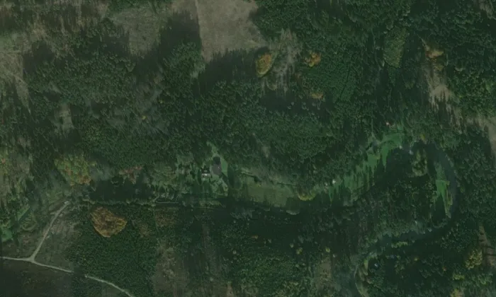 Šamanova valcha – letecký pohled