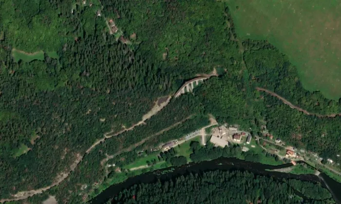Žampašský most – letecký pohled
