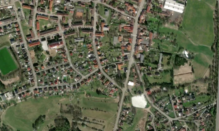 čerpací stanice Milín – letecký pohled
