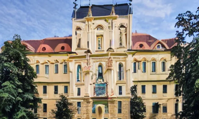 Červený hrádek – akvarel