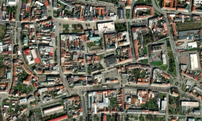 Židovský dům čp. 72 – letecký pohled